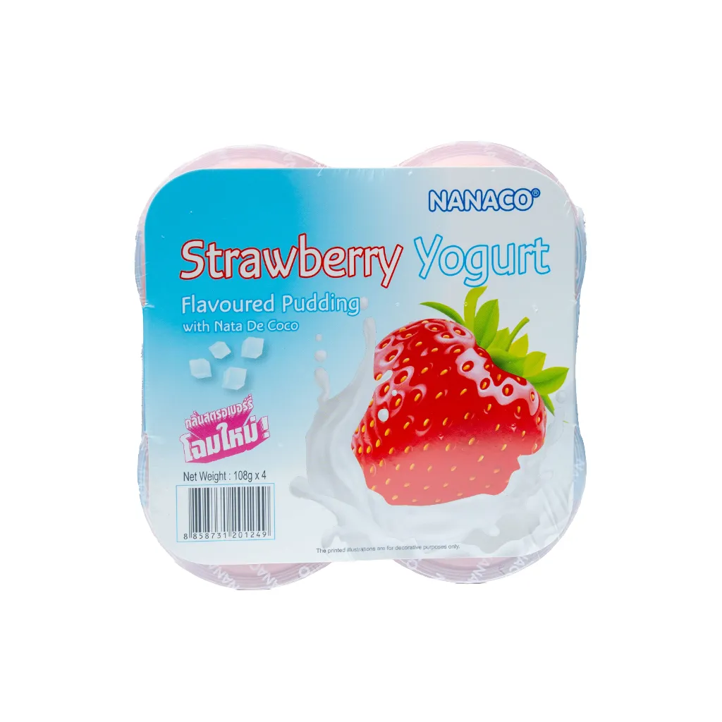 Nanaco Strawberry Yogurt Flav Pudding wt Nata De Coco 108g