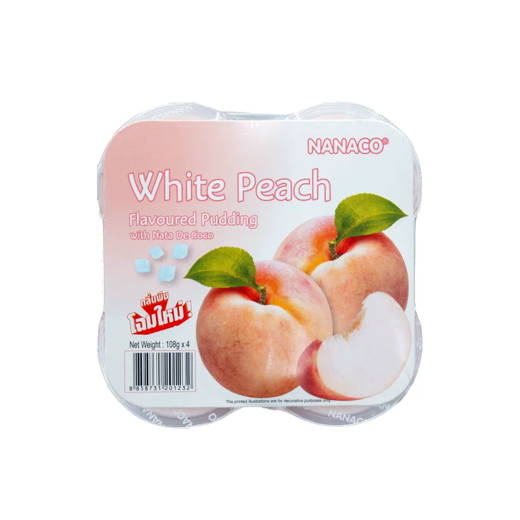 Nanaco White Peach Flav Pudding wt Nata De Coco 108g