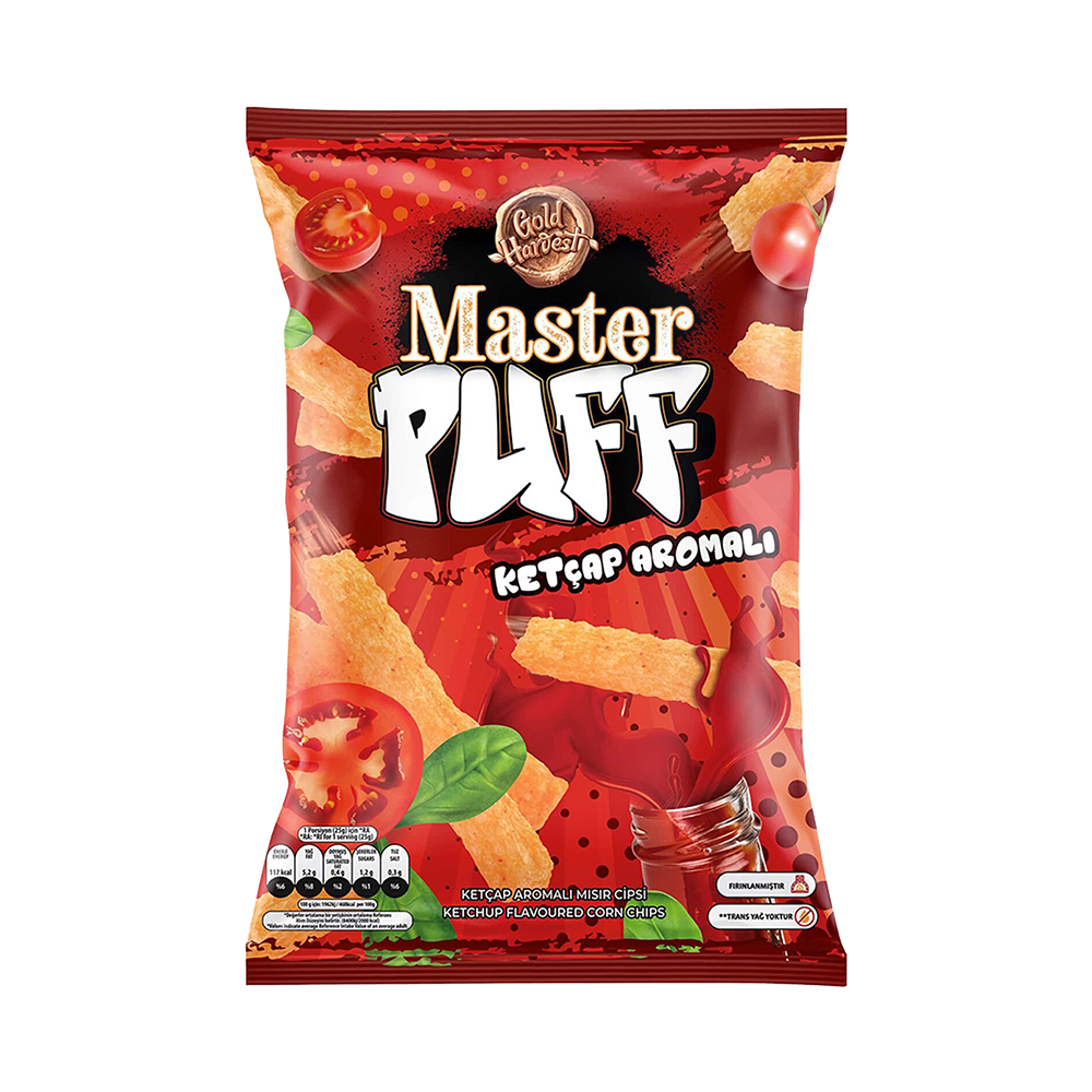 Master Puff Ketchup Flav Corn Chips 90gr