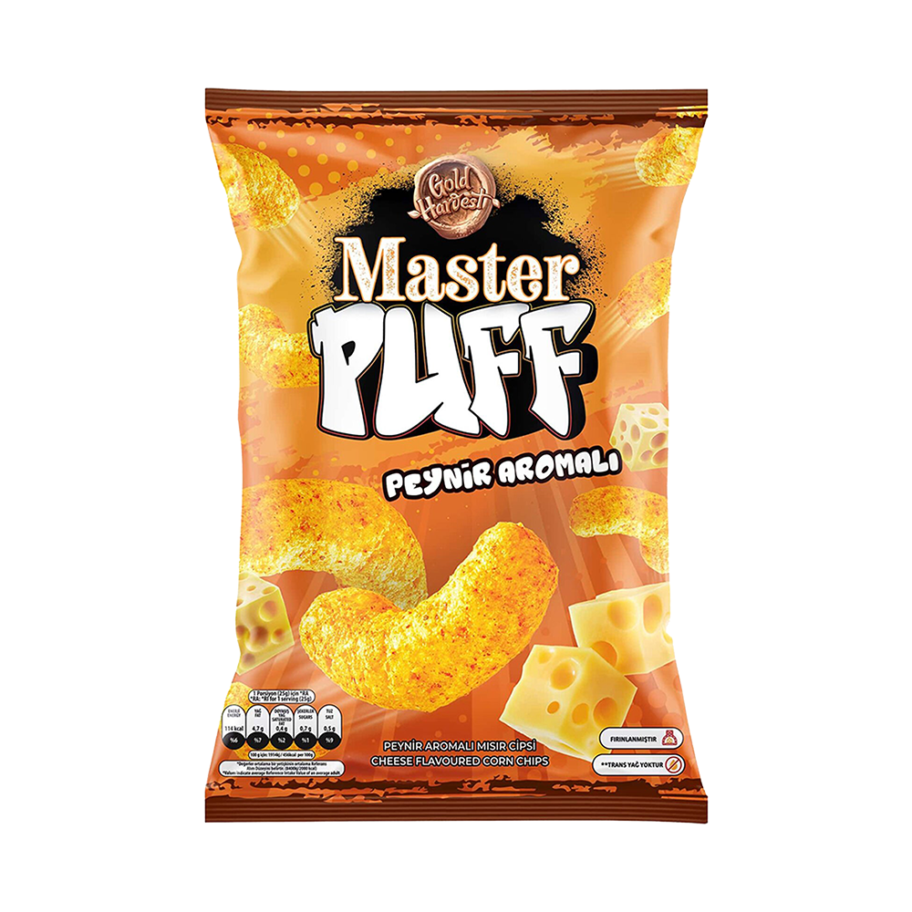 Master Puff Cheese Flav Corn Chips 90gr