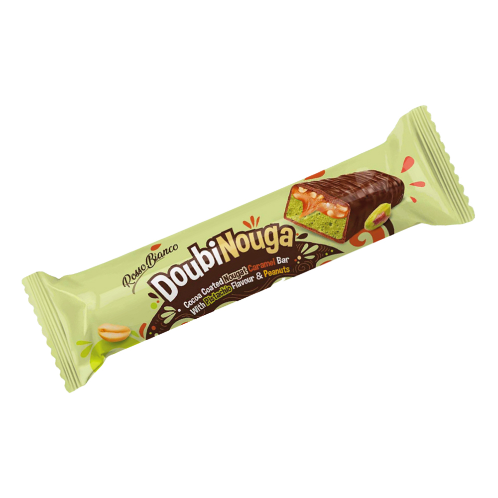 Douba Nouga Caramel with Pistachio&Peanut Bar 50g