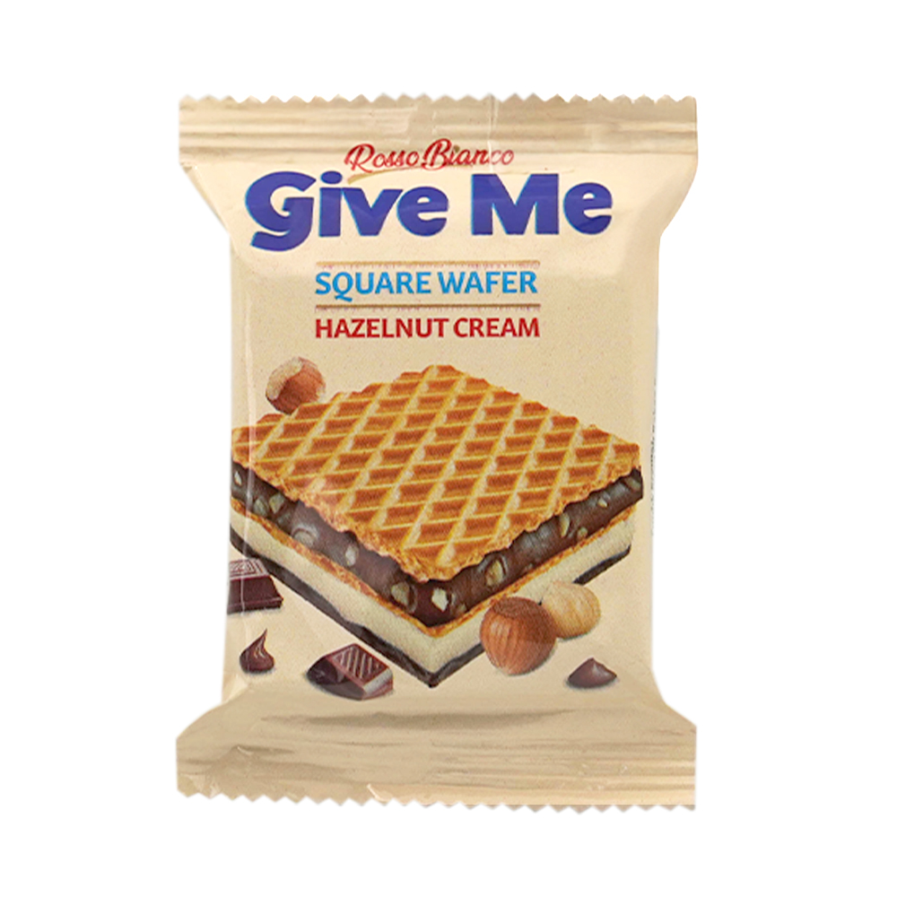 Rosso Bianco Give Me Square Hazelnut Wafer 30g