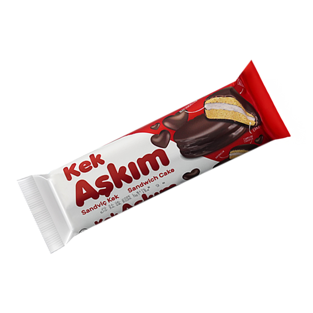 [3326] Kek Askim Marshmallow Coated Sandwich Cake Red Milky 184g