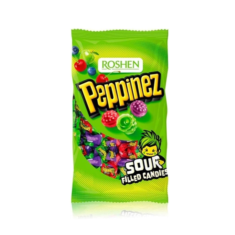 [3339]  Roshen (2241) Peppinezzz Sour Hard Candies wt Fruit-Berry Filling 900g