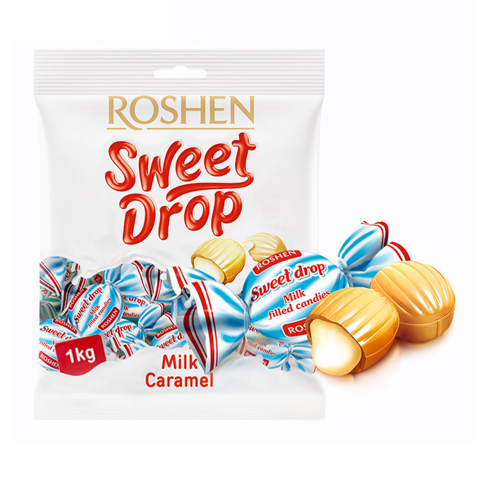 [3344]  Roshen (4249) Sweet Drop Candies with Milk Filling 1kg