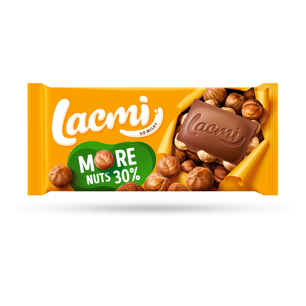 Roshen (5457) Lacmi Milk Chocolate wt Whole Hazelnuts 90g