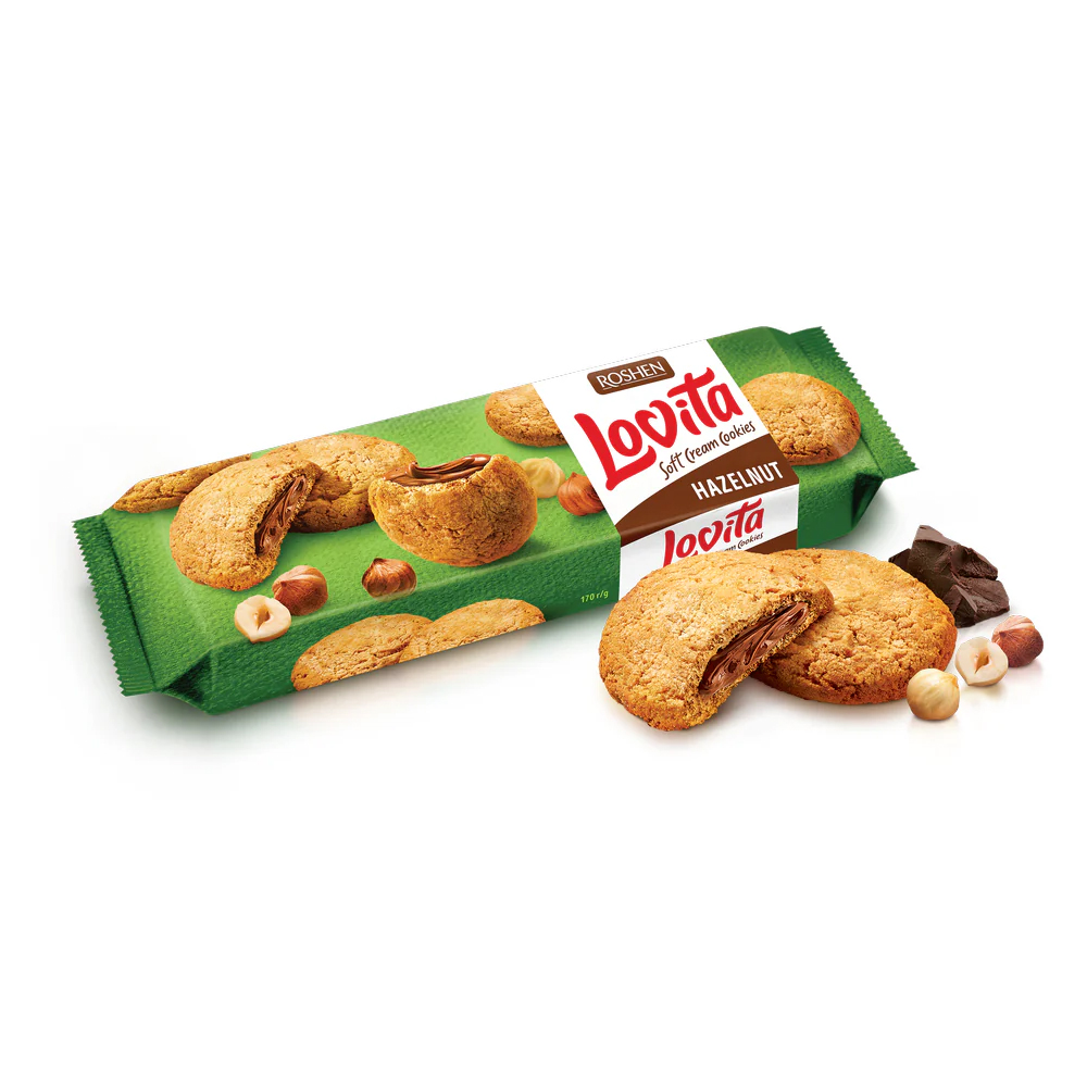 Roshen (7674) Lovita Soft Crm Cookies wt Hazlnt Filling 127g