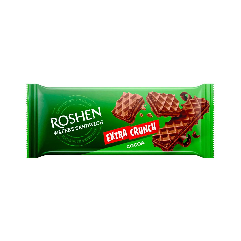 Roshen (1275) Wafers Sandwich Crunch wt Cocoa Filling 142g