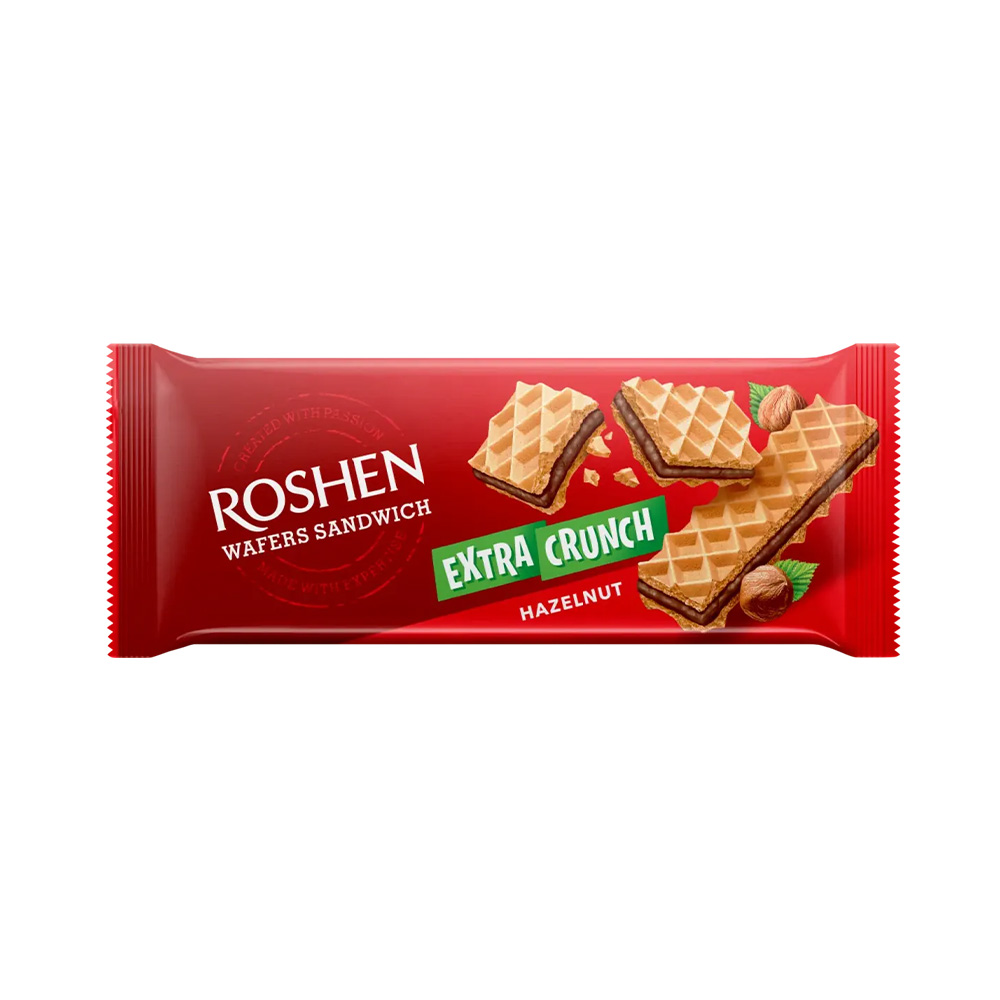 Roshen (7469) Wafer Sandwich Crunch with Hazelnut Filling 142g