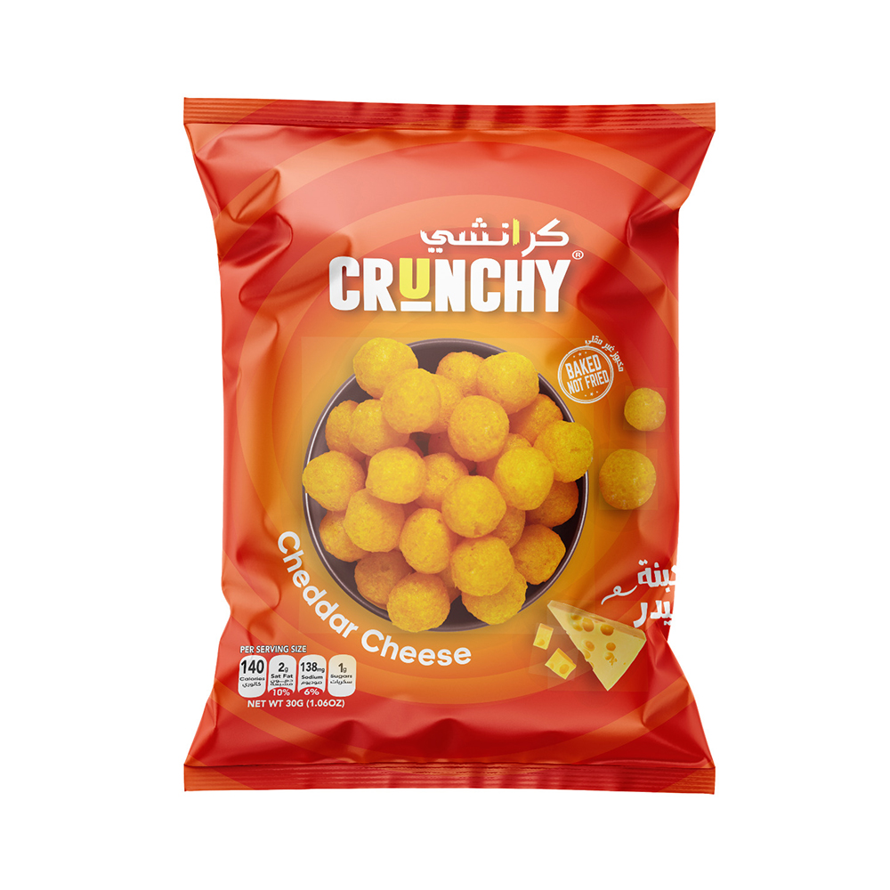 Crunchy Cheddar Cheese Corn Snacks 30g
