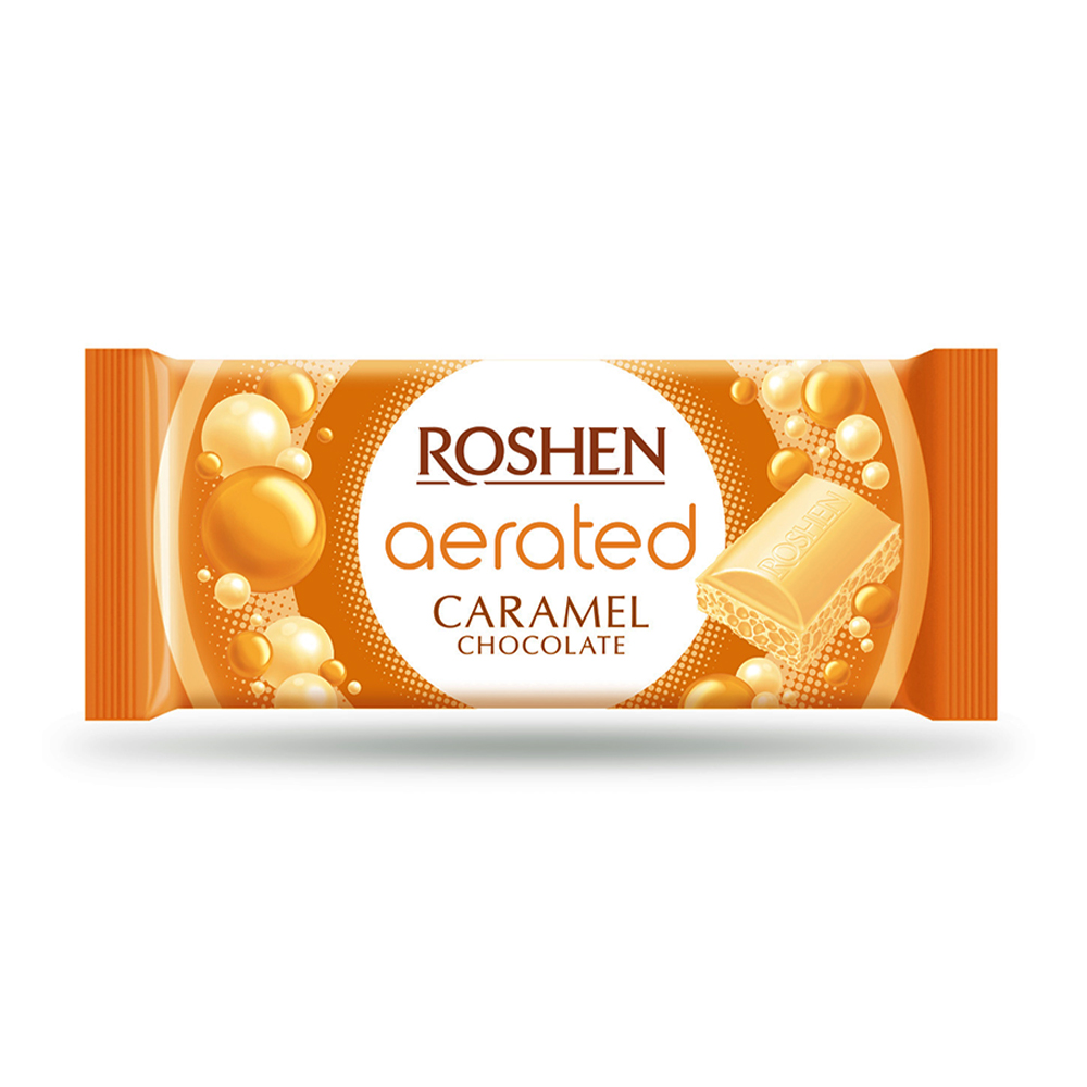 [3387] Roshen (6258) Aerated White Caramel Chocolate 80g