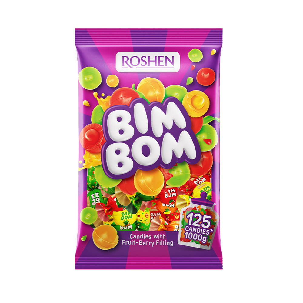 [3390]  Roshen (6111) Bim-Bom Hard Candies wt Fruit-Berry Filling 1kg