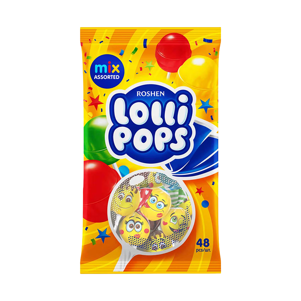 Roshen (0767) Lollipops Hard Candies wt Cocktail Flav 920g