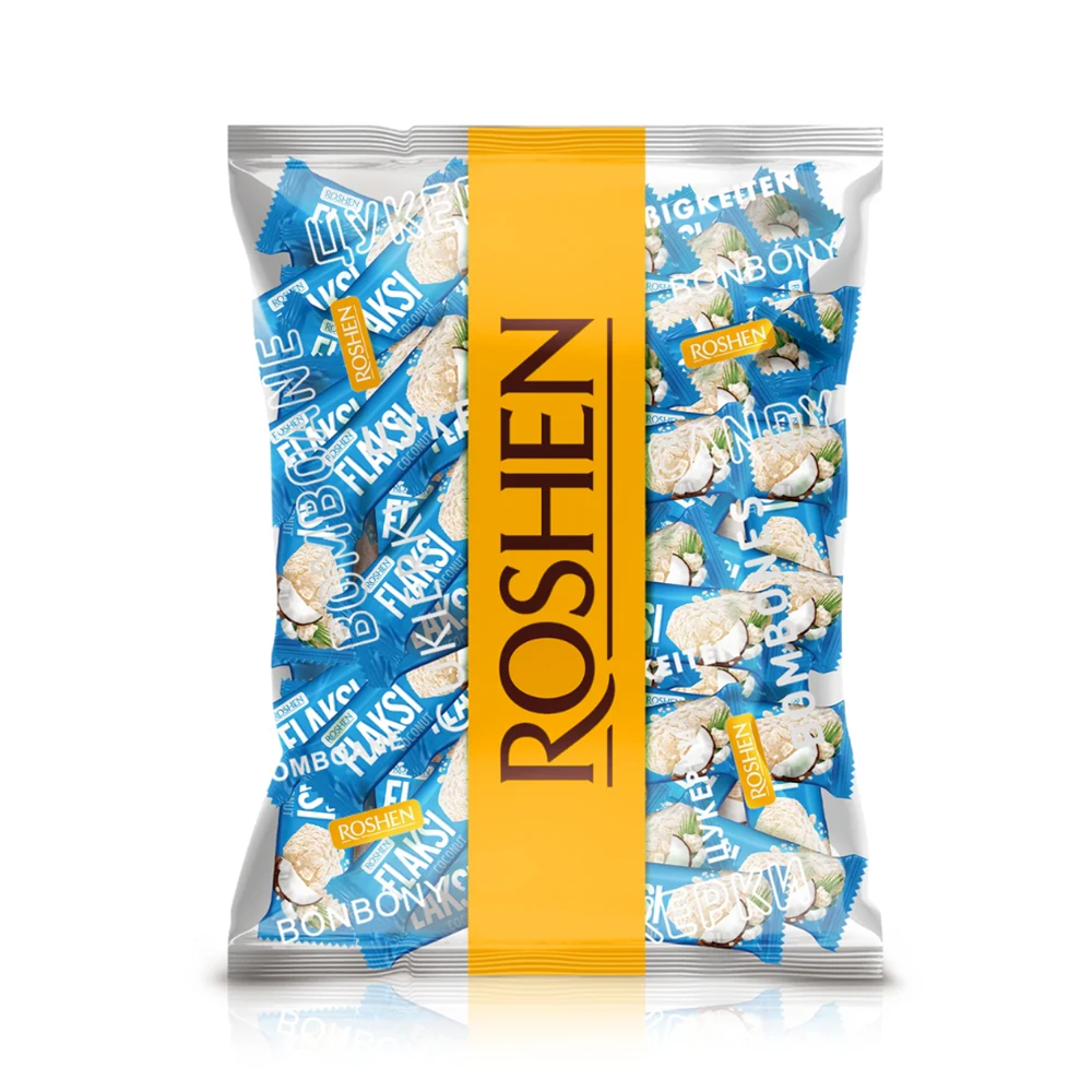 Roshen (7550) FLAKSI Coconut Sweets wt Wafer Flakes 500g