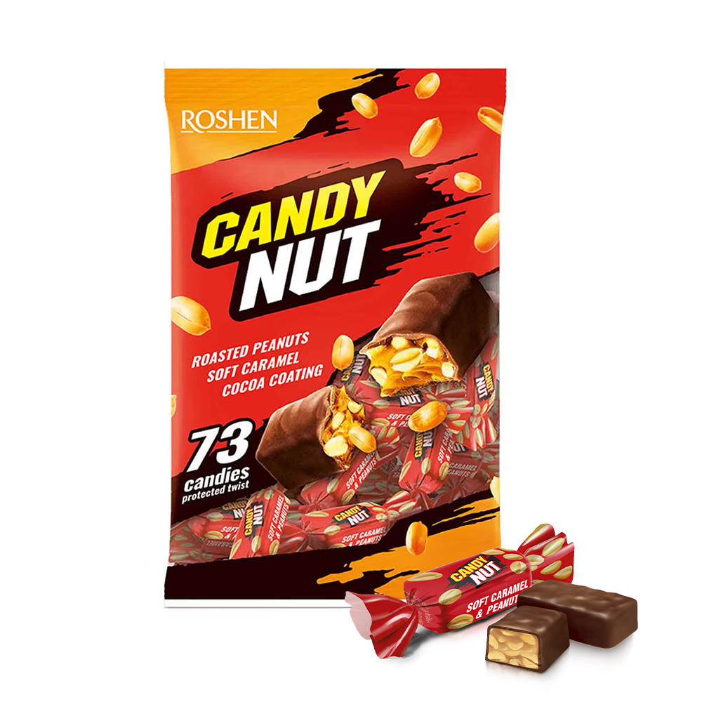 Roshen (3676) Candy Nut wt Soft Caramel & Peanuts,Sweets & Cocoa 1KG