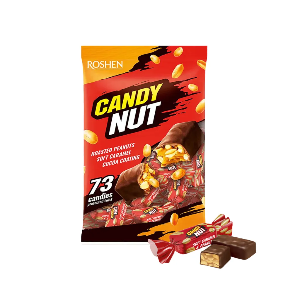 Roshen (3676) Candy Nut wt Soft Caramel & Peanuts,Sweets & Cocoa 1KG