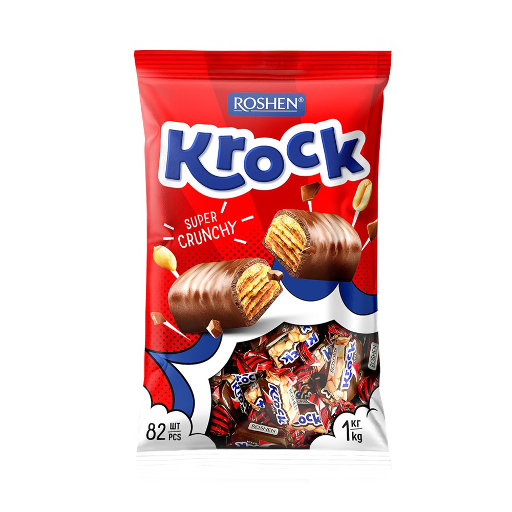Roshen (4352) Krock Sweets wt Peanut Paste in Cocoa Coating 1kg