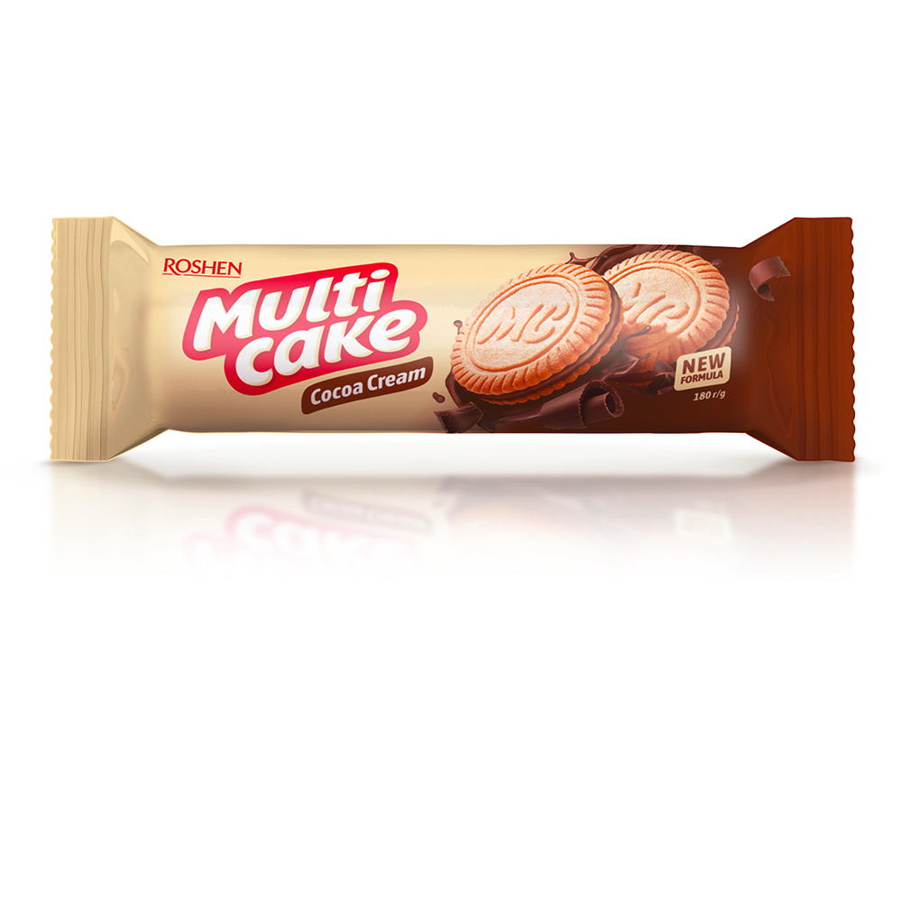 Roshen (2526) Multicake Biscuits wt Cocoa Flav Crm Filling 180g