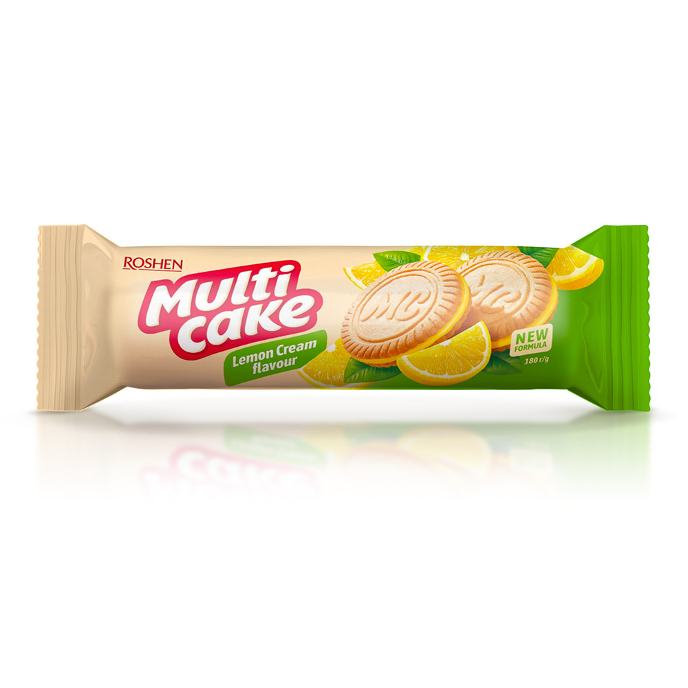 Roshen (6010) Multicake Biscuits wt Lemon Flav Crm Filling 180g