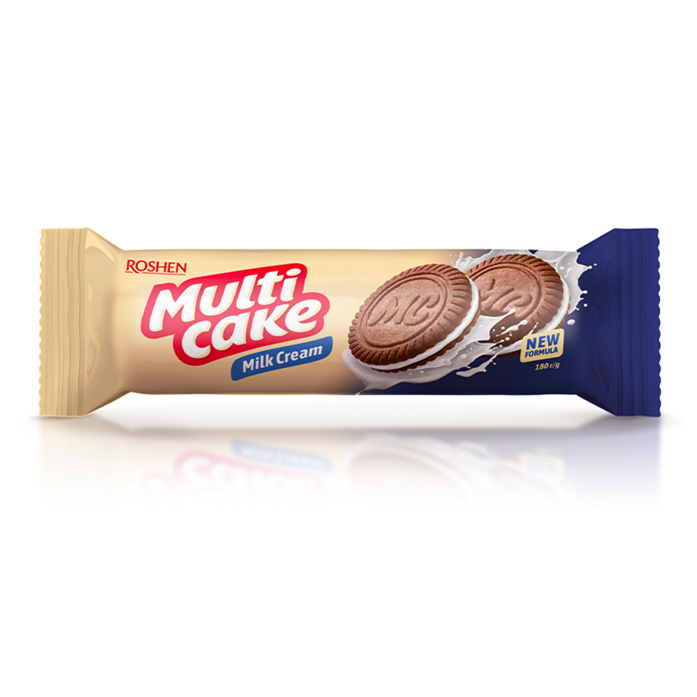 [3407] Roshen (2533) Multicake Biscuits wt Milky Cream Filling 180g