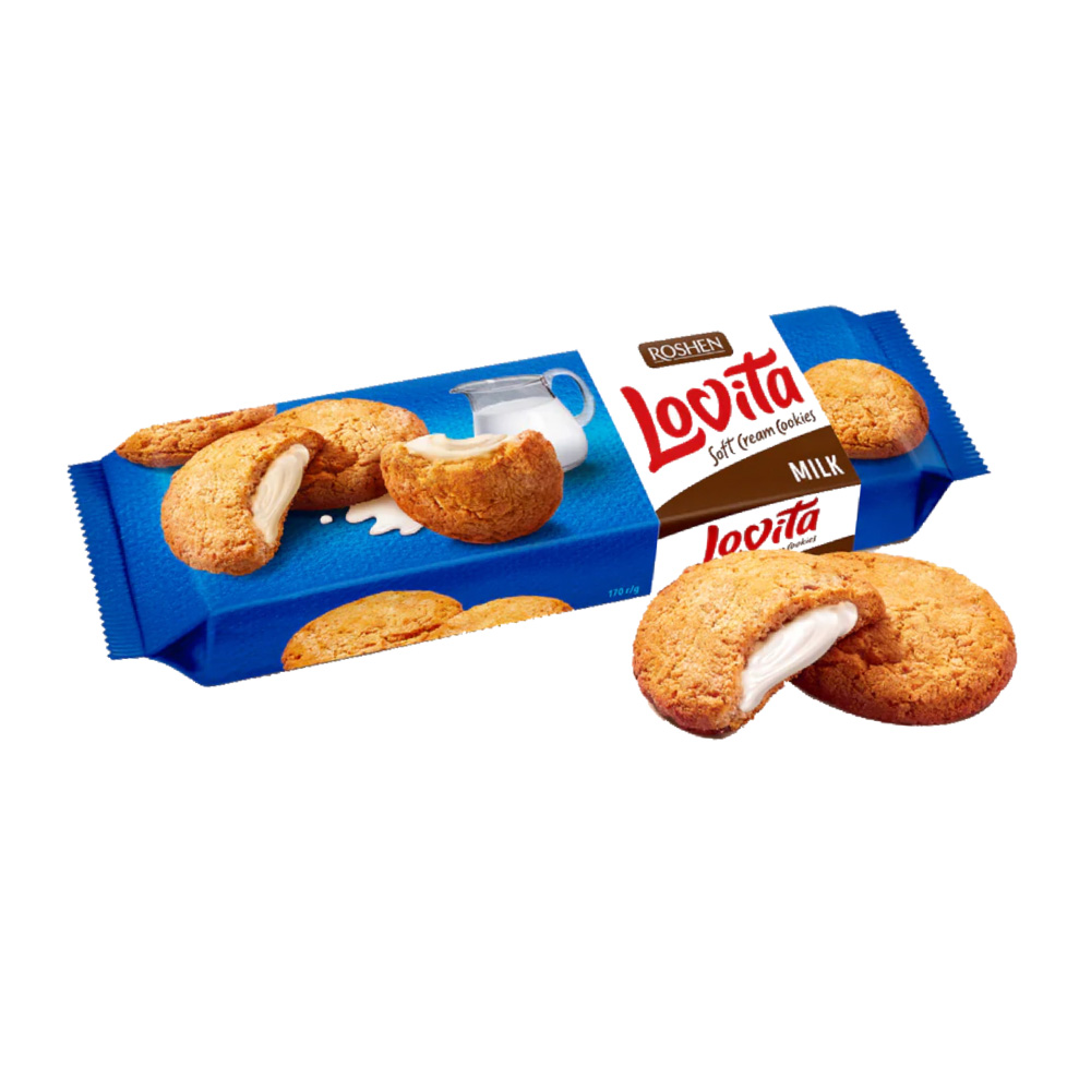 Roshen (7667) Lovita Soft Crm Cookies Biscuits wt Milk Filling 127g