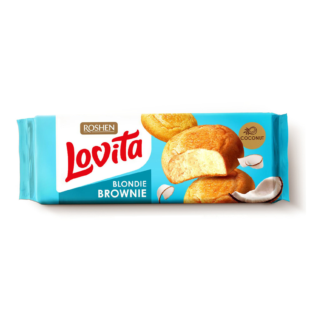 Roshen (6478) Lovita Blondie Brown Biscuits wt Ccnt 152g