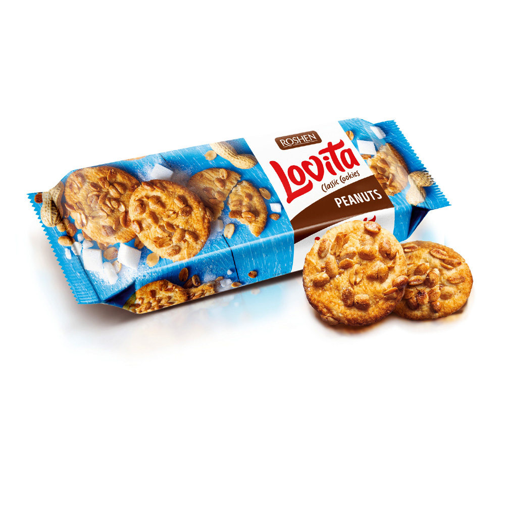 Roshen (3362) Lovita Classic Cookies Biscuits wt Peanuts 150g