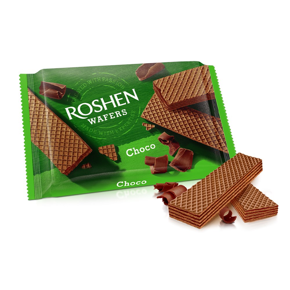 Roshen (1336) Wafers Cocoa Layered wt Cocoa Filling 72g
