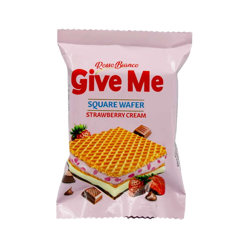 [3547] Rosso Bianco Give Me Square Strawberry Wafer 30g