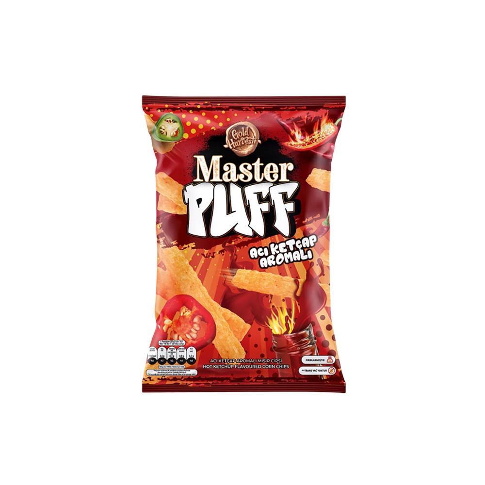 Master Puff Hot Ketchup Flav Corn Chips 25gr