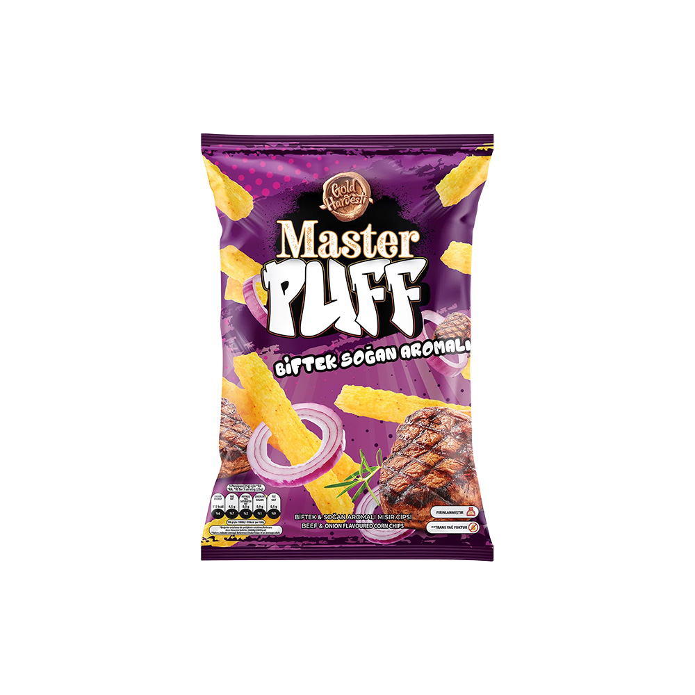 Master Puff Beef & Onion Flav Corn Chips 25gr