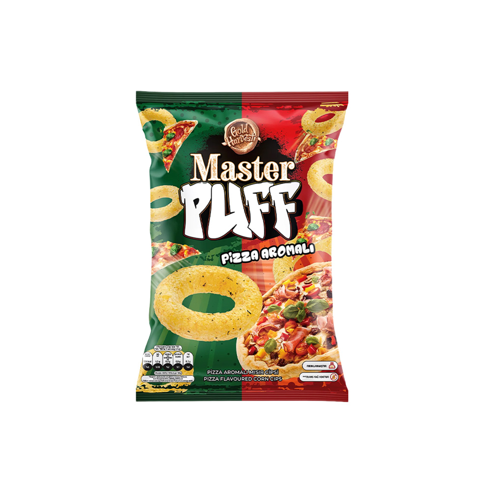 [3560] Master Puff Pizza Flav Corn Chips 25gr