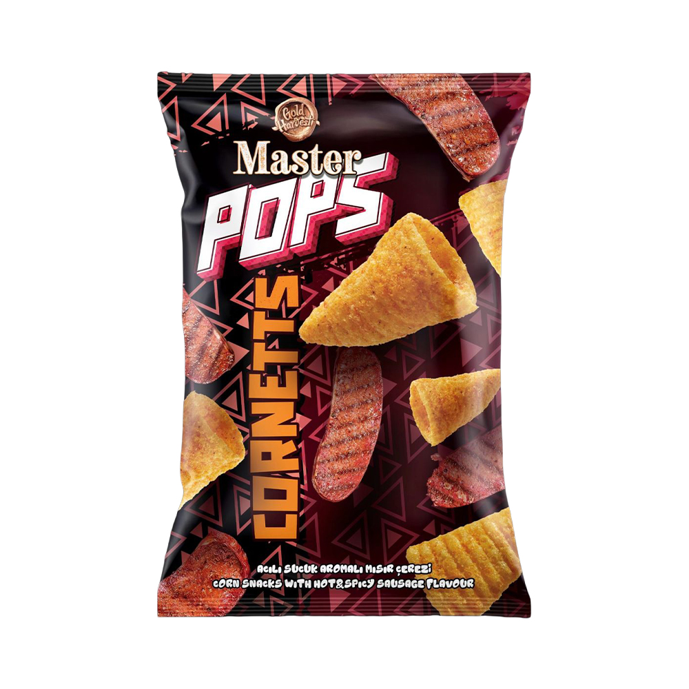 Master Pops Corn Snacks wt Hot&Spicy Sausage Flav 110gr