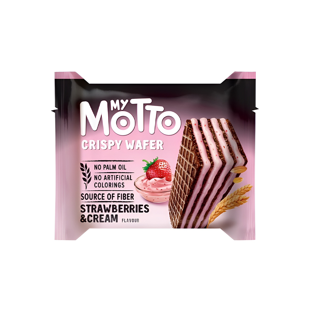 [3576] My Motto Strawberries&Cream Crispy Wafer 30g