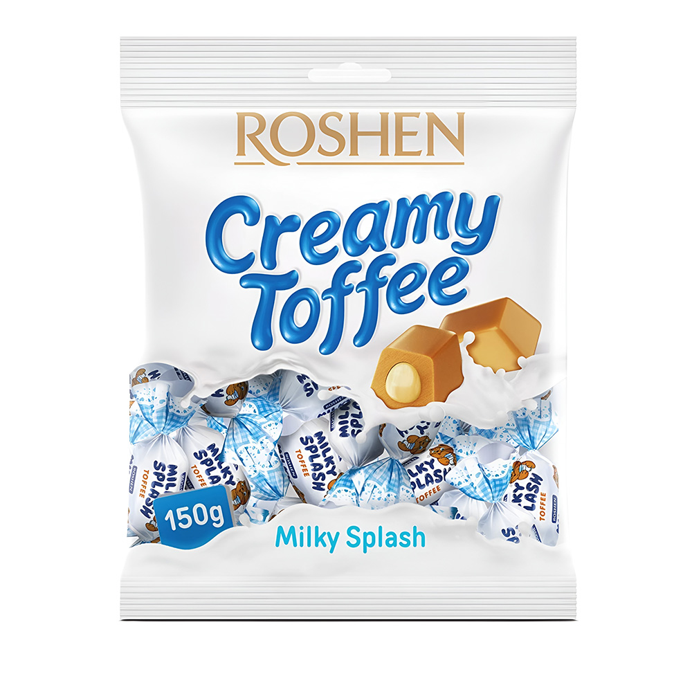 Roshen(3721) Milky Splash Toffee wt Milk Filling 150g