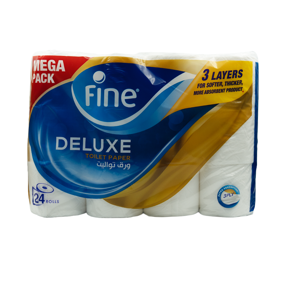Fine Toilet Tissue Delux 140 Sheets 3 Plies (24 Rolls)