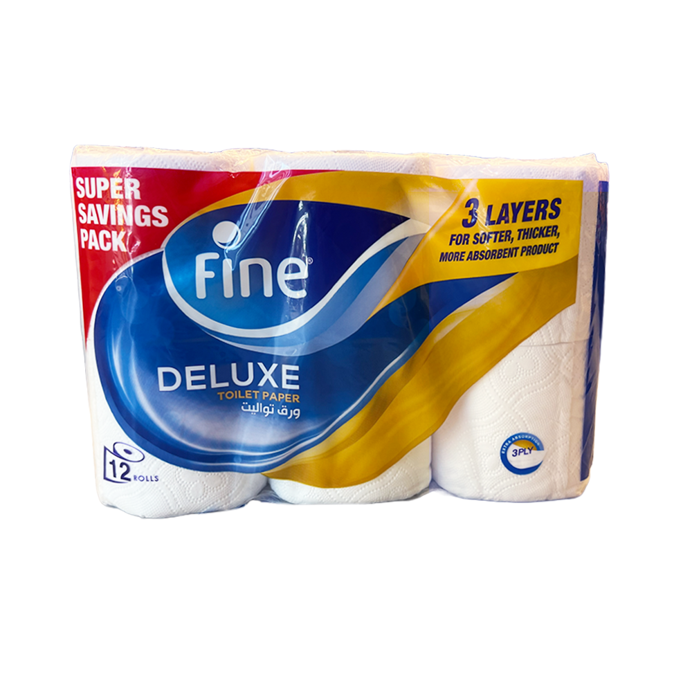[3670] Fine Toilet Tissue Delux 140 Sheets 3 Plies (12 Rolls)