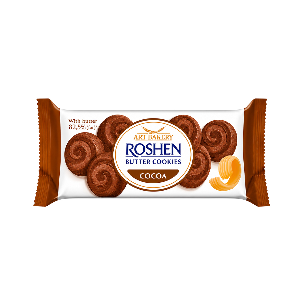 [3841] Roshen (8335) Butter Cookies wt Butter & Cocoa 140g