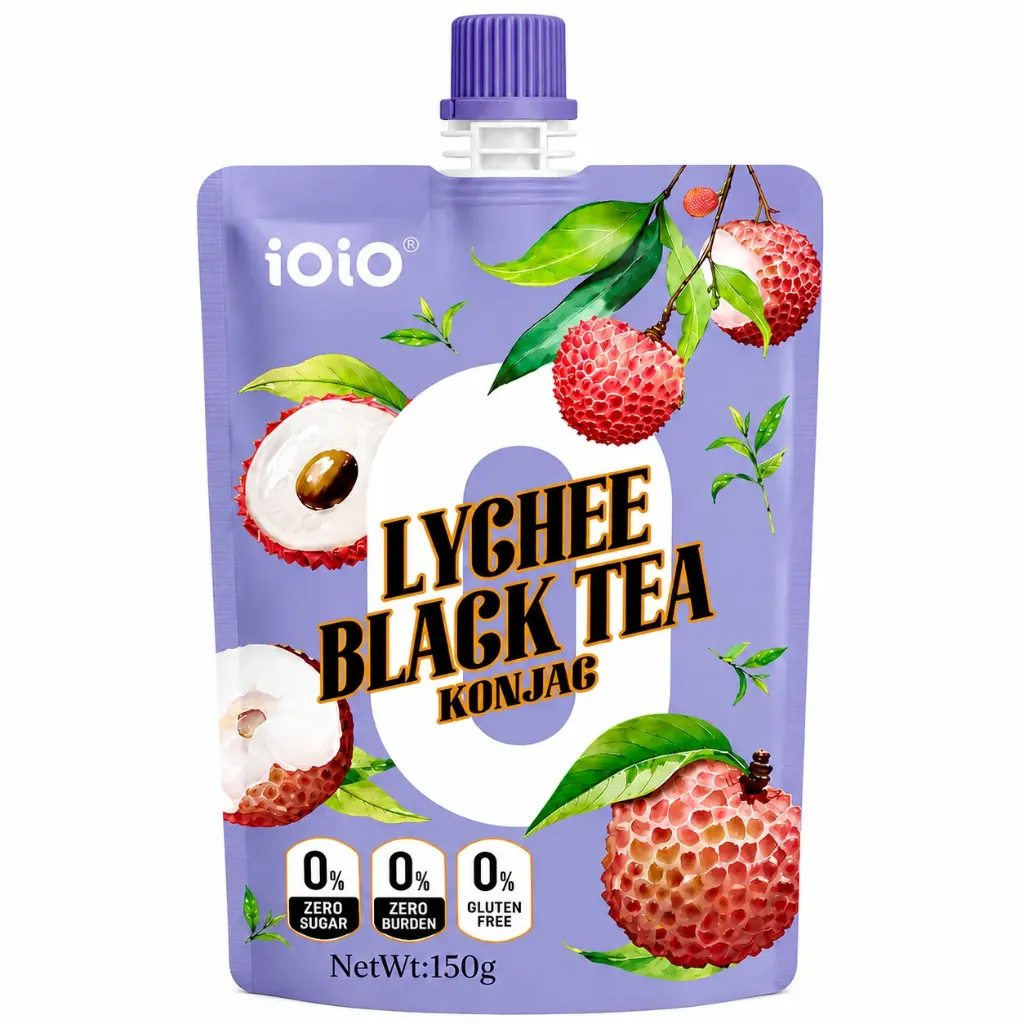 iOiO Lychee Black Tea Konjac Jelly 150g (0 Sugar)