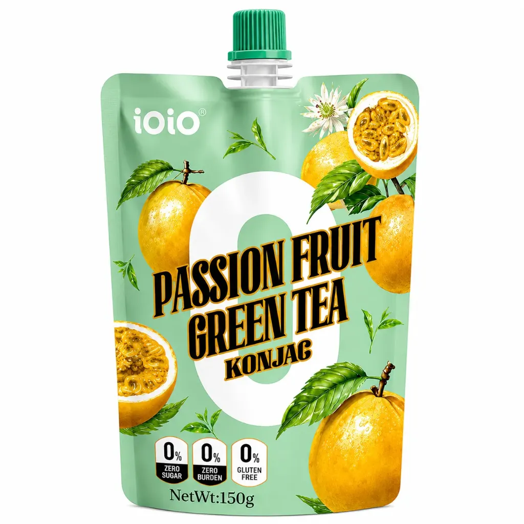 iOiO Passion Fruit Green Tea Konjac Jelly 150g (0 Sugar)