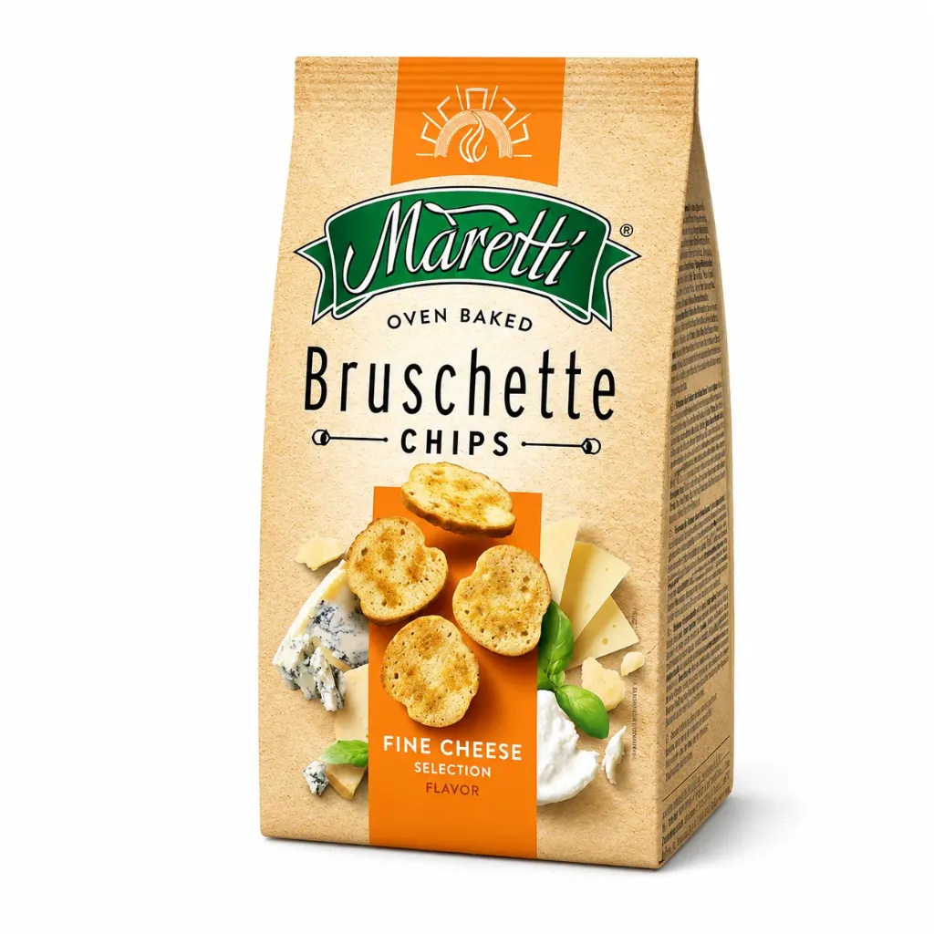 [3886] Maretti Bruschette Chips Cheese Flav 70gm