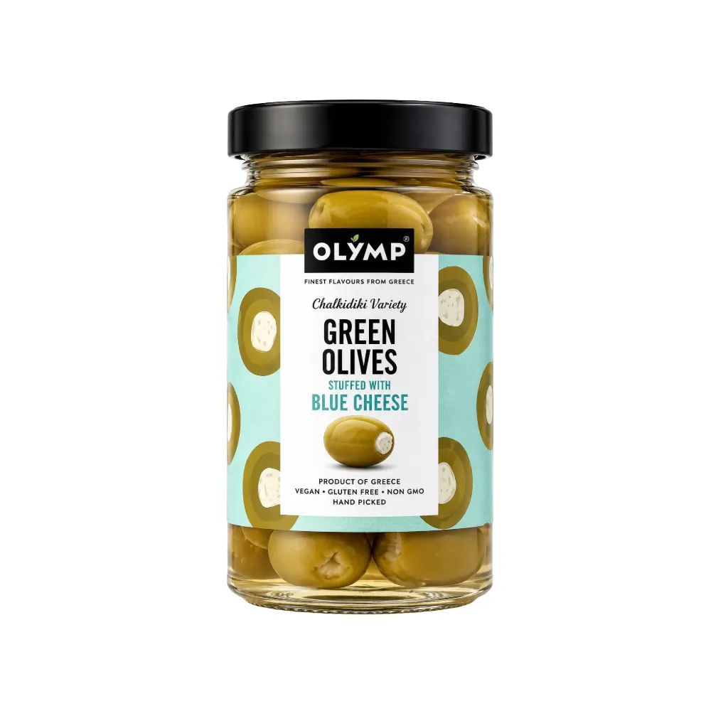 Olymp Green Olives Stuffed wth Blue Cheese 320g