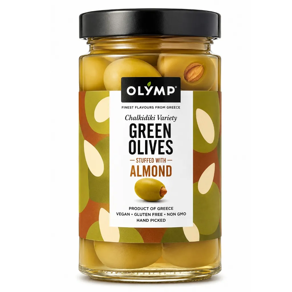 [3897] Olymp Green Olives Stuffed wth Almond 320g