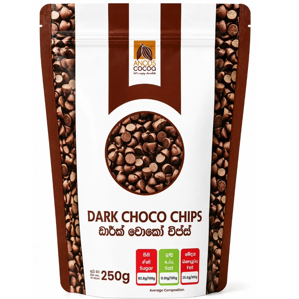 [3911] Anods Cocoa Dark Choco Chips 250g