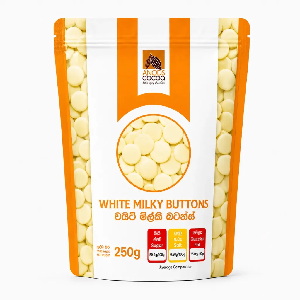 [3912] Anods Cocoa White Milky Buttons 250g