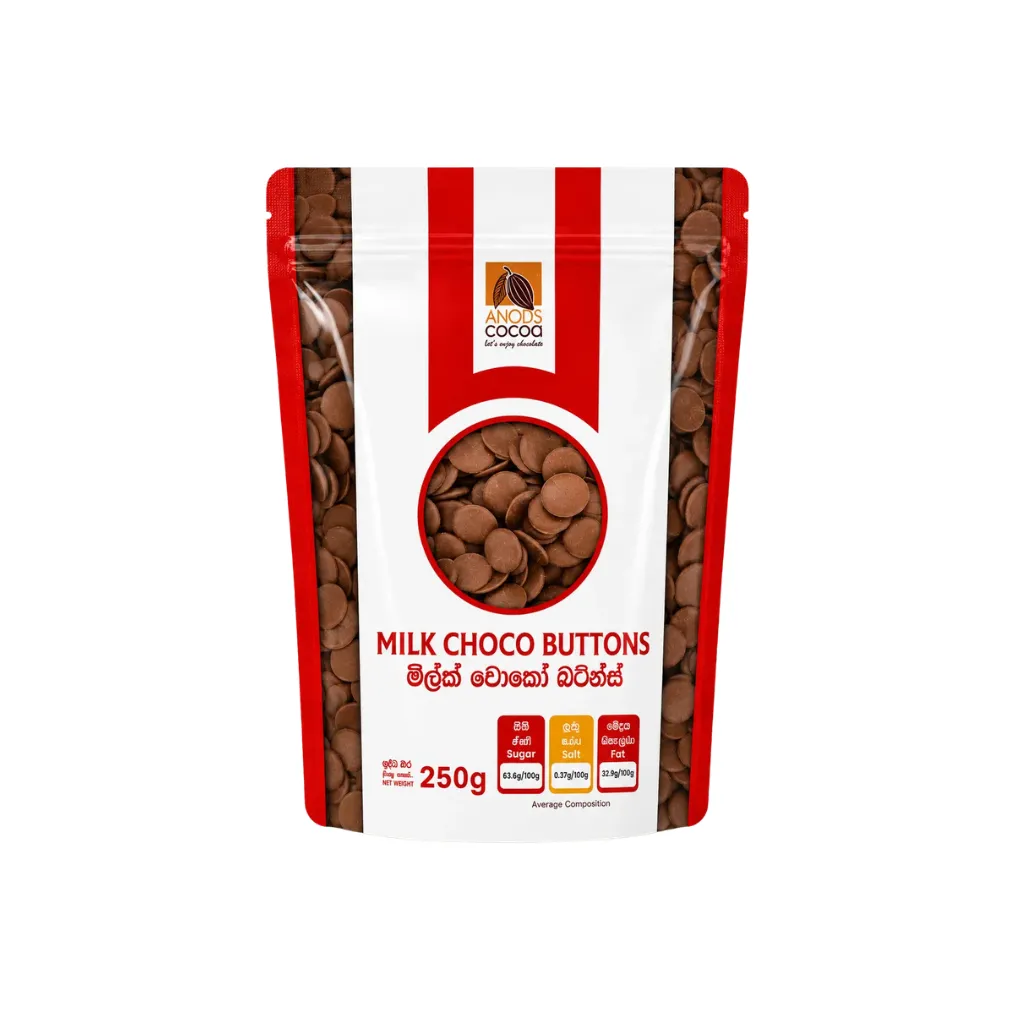 Anods Cocoa Milk Choco Buttons 250g