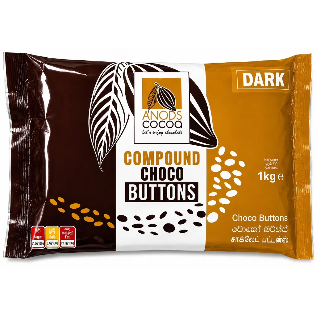 Anods Cocoa Compound Choco Dark Buttons 1kg