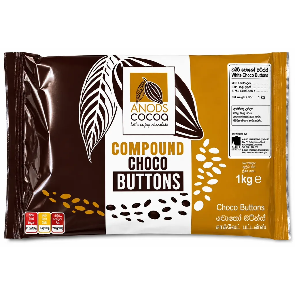 Anods Cocoa Compound White Choco Buttons 1kg