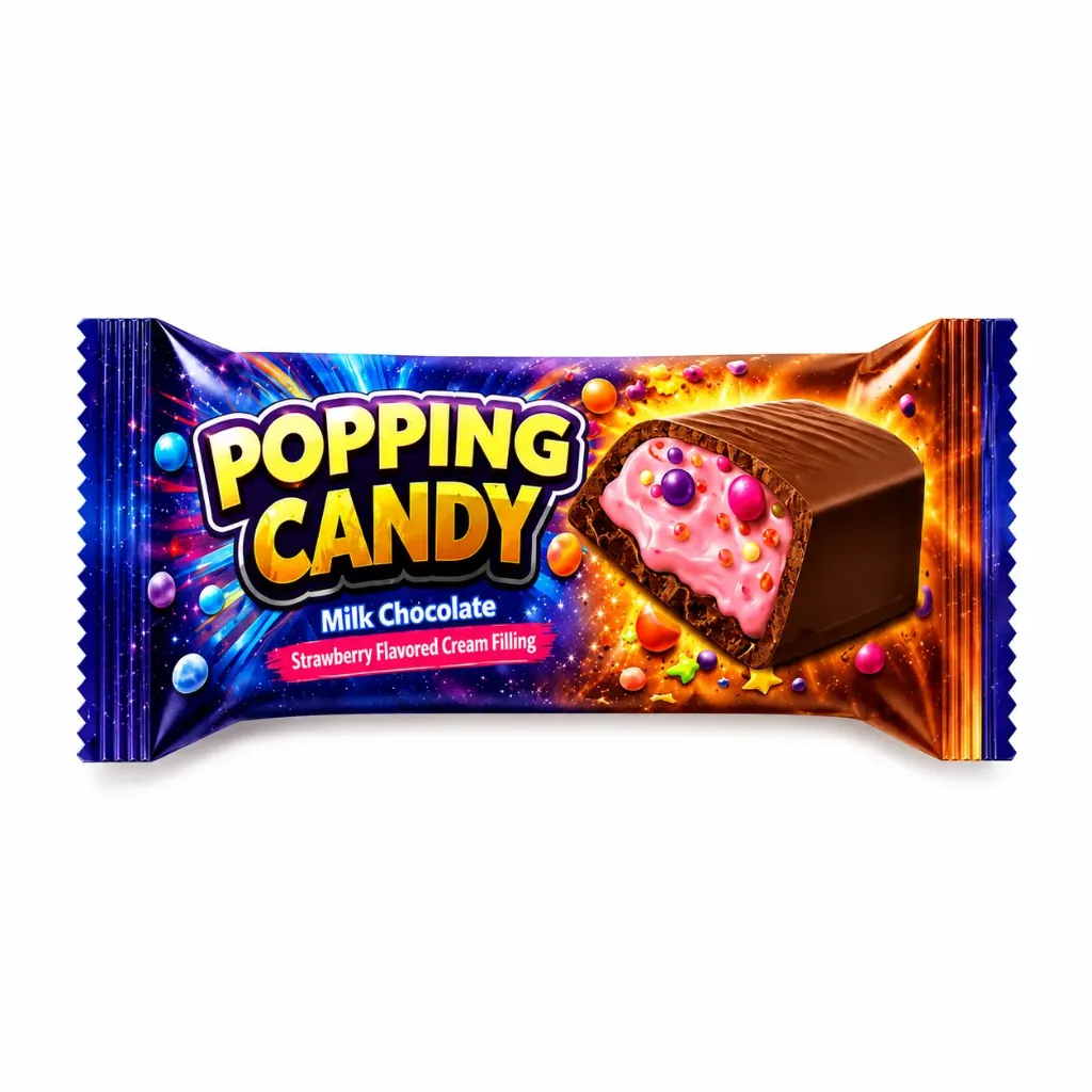 Beyoglu Popping Candy Milk Choc Strawberry Crm 35g