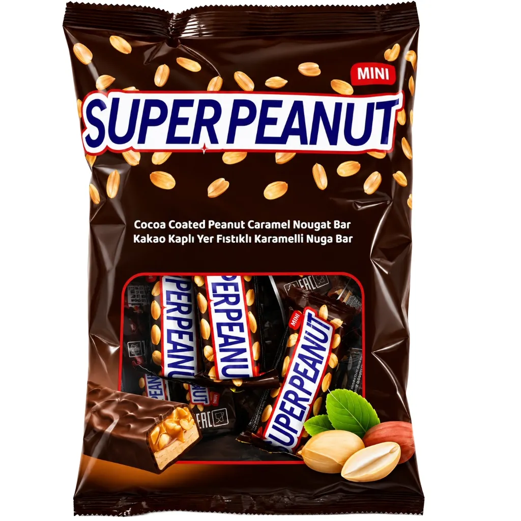 [3938] Super Peanut Cocoa Ctd Peanut Caramel Nougat Bar 250g